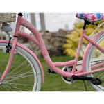 Retro bicykel Lavida 28" 3-prevodový Rúžový - biele kolesá